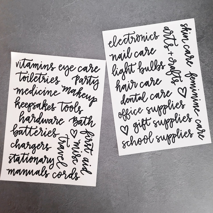 Stickers - Home Organization Labels