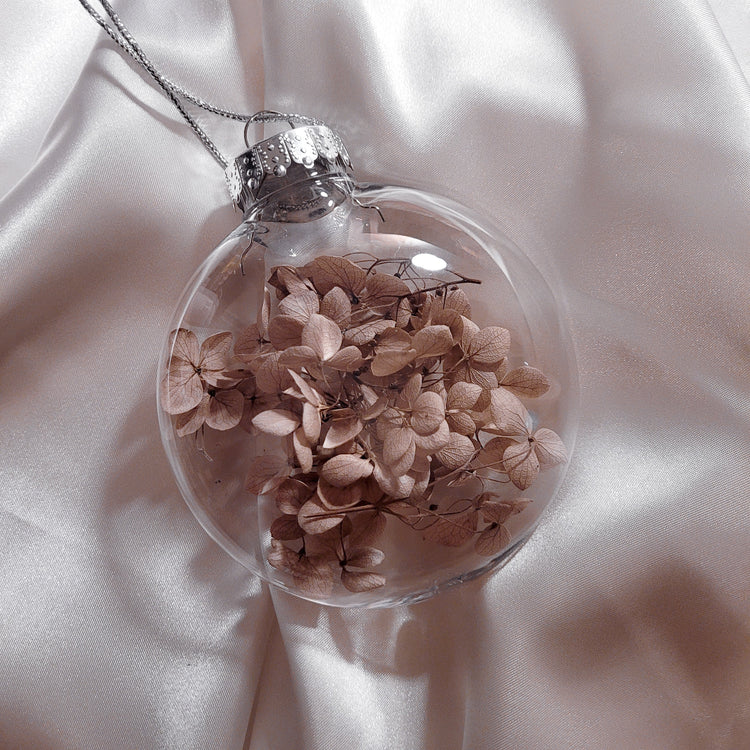Floral Ornament - Taupe Pink Hydrangeas
