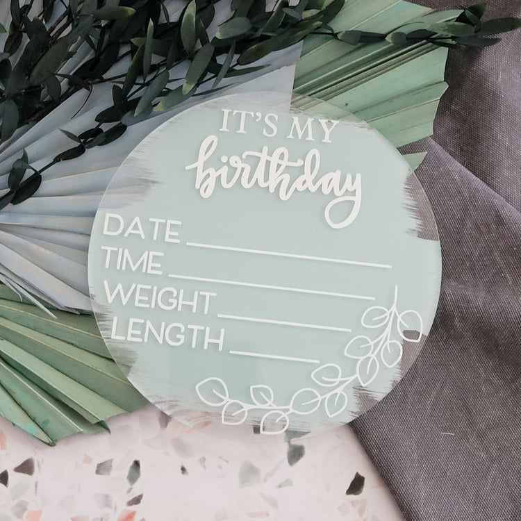 Newborn Birth Stat Keepsake - It’s My Birthday