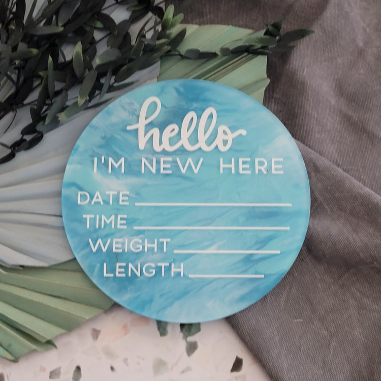 Newborn Birth Stat Keepsake - Hello I’m New Here